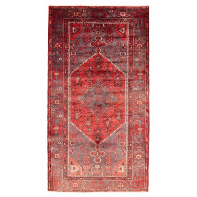 ECARPETGALLERY Hand-knotted Andelz Red Wool Rug - 4'5 x 8'6
