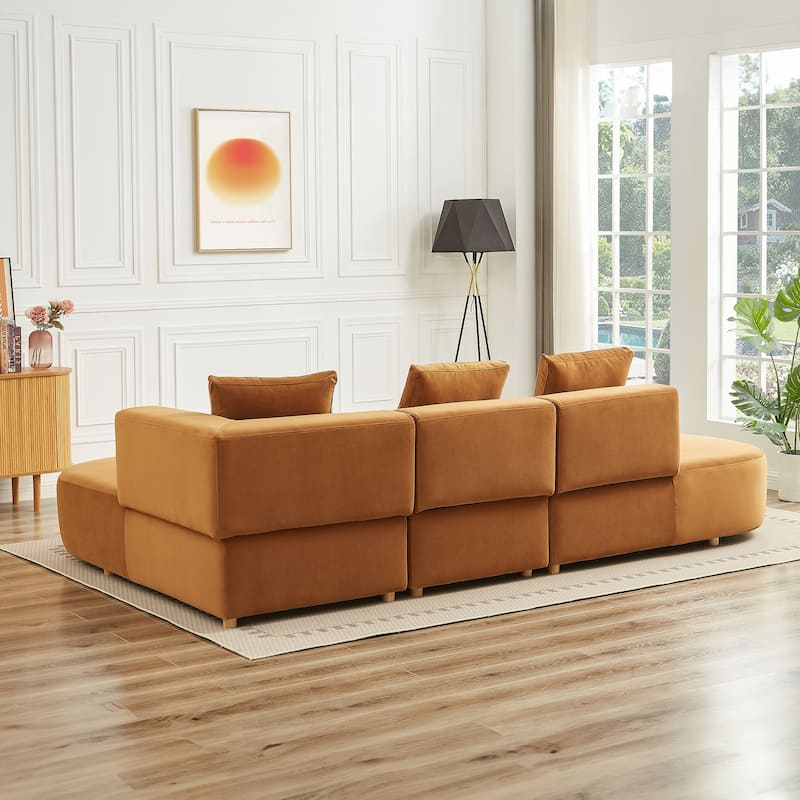 Oslo Mid-Century Modern Velvet Sectional Sofa