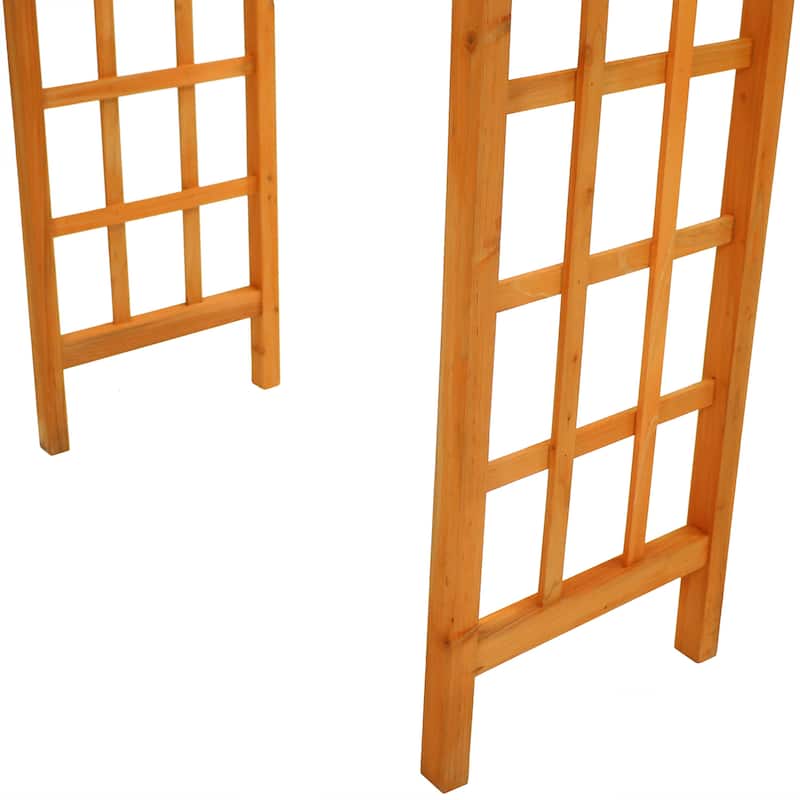 Sunnydaze Wooden Garden Arbor Trellis Arch for Plants - Outdoor Archway - 78" H