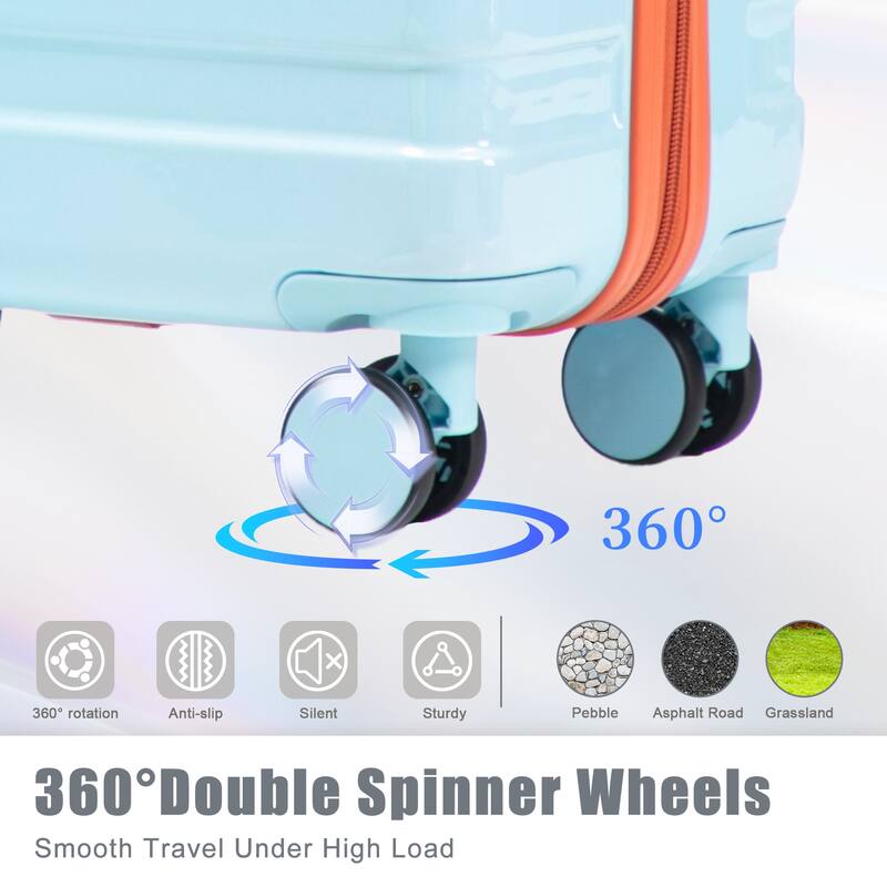 20"/24"/28" 3 pcs/set in PC Spinner Wheel Luggage, Carry on Suitcase, With Gradient Color and Combination Lock