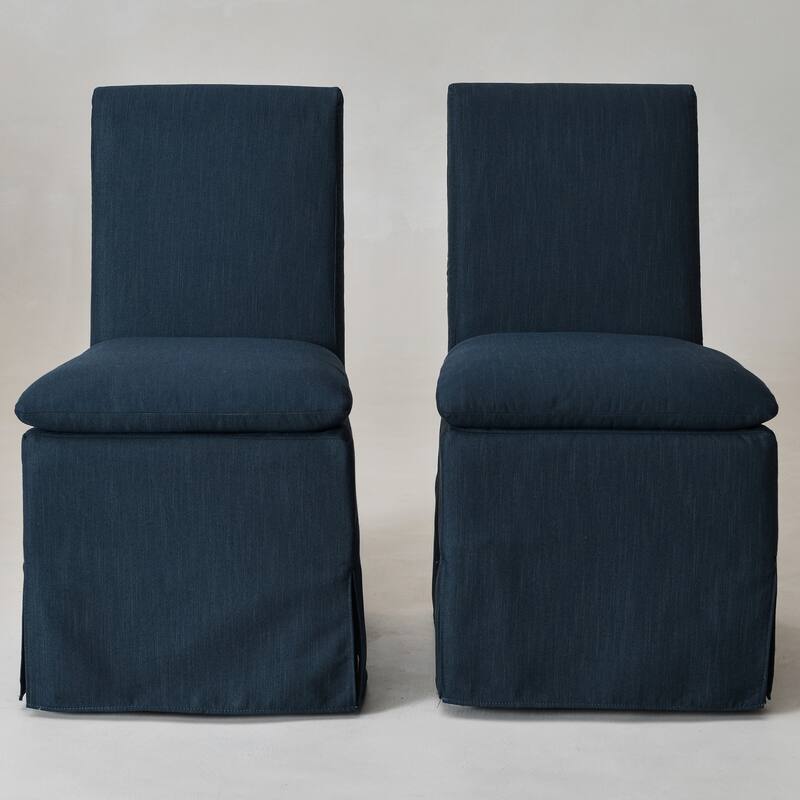 KINWELL Performance Fabric Slipcover Dining Chair Side Chair With Casters
