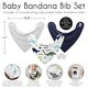 preview thumbnail 3 of 4, Blue and Green Dinosaur Collection Fabric Bandana Baby Bibs (3 Pack Set) - Grey Modern Boho Mod Dinosaurs