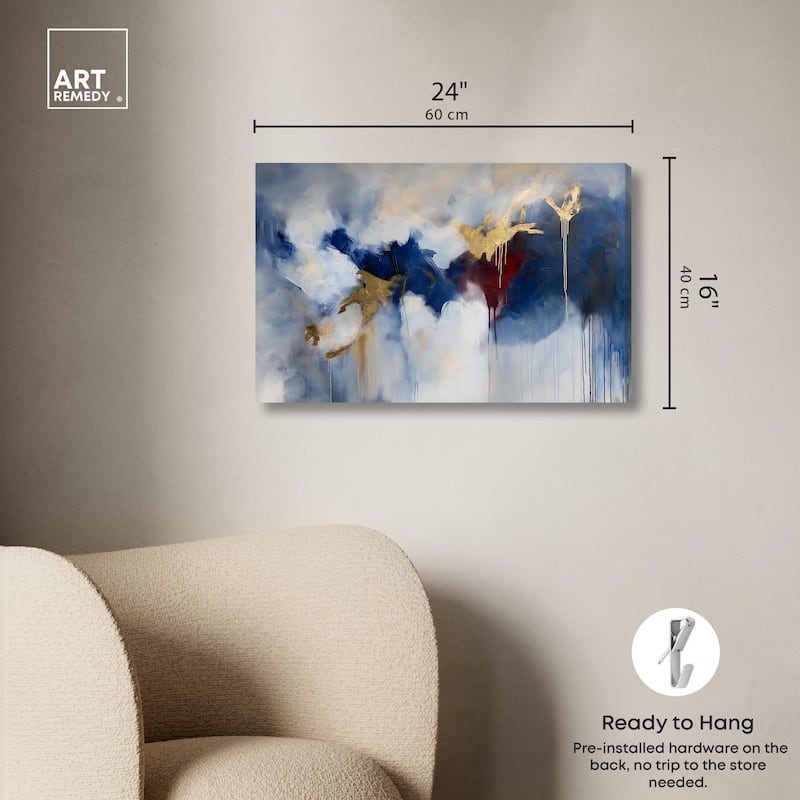 Eclipse of Gold and Blue Canvas by Art Remedy, Gallery Wrapped