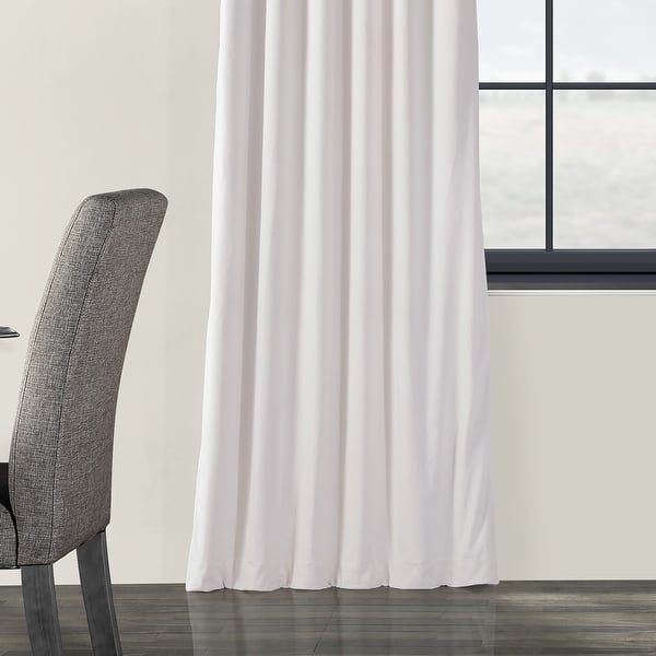 Exclusive Fabrics Signature Porcelain White Velvet Blkt Curtain Panel On Sale Overstock 6385280