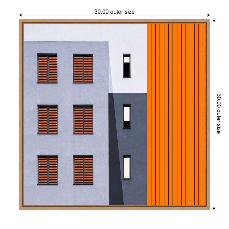 Facade by Inge Schuster Framed Canvas Wall Art Print - 30 x 30 in
