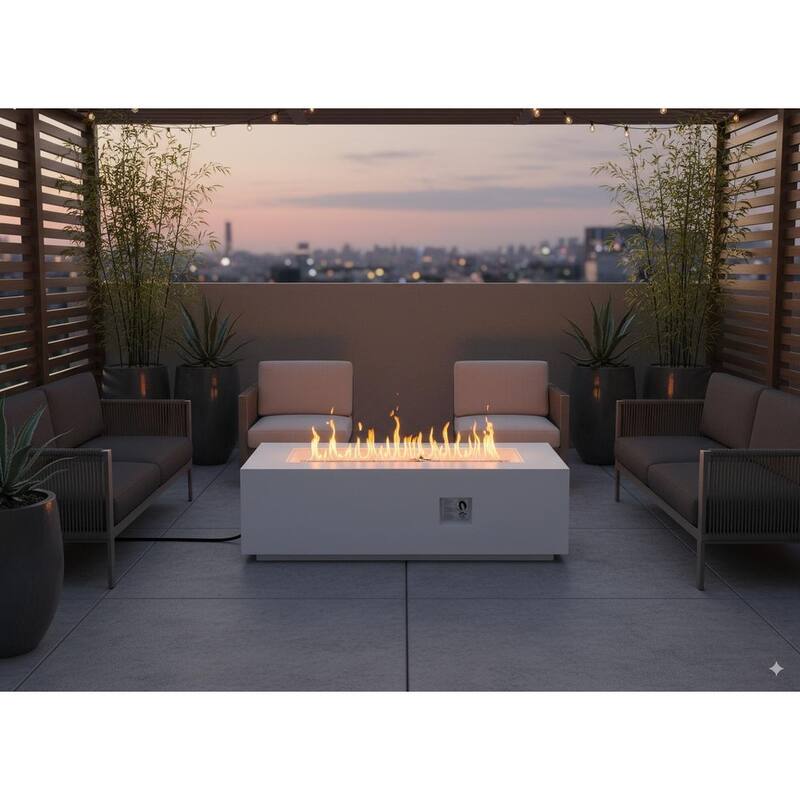 GDFStudio - 60" Outdoor Magnesium Oxide Fire Pit Table