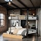 preview thumbnail 2 of 7, Metal Full Size Convertible Kids Bunk Bed with 2 Drawers, Black