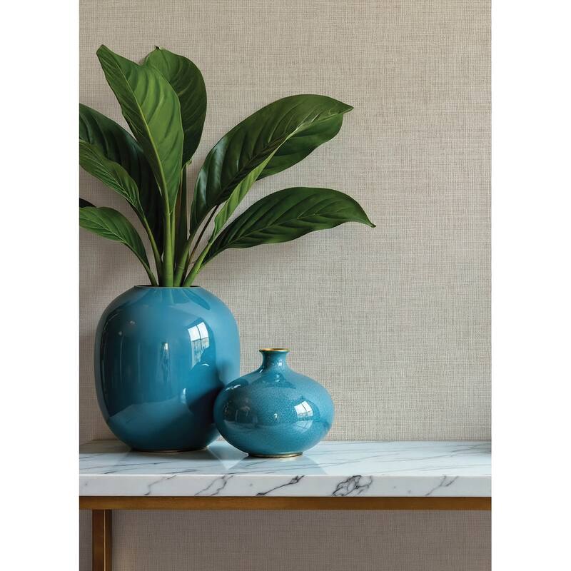 A-Street Prints Alba Beige Open Weave Wallpaper