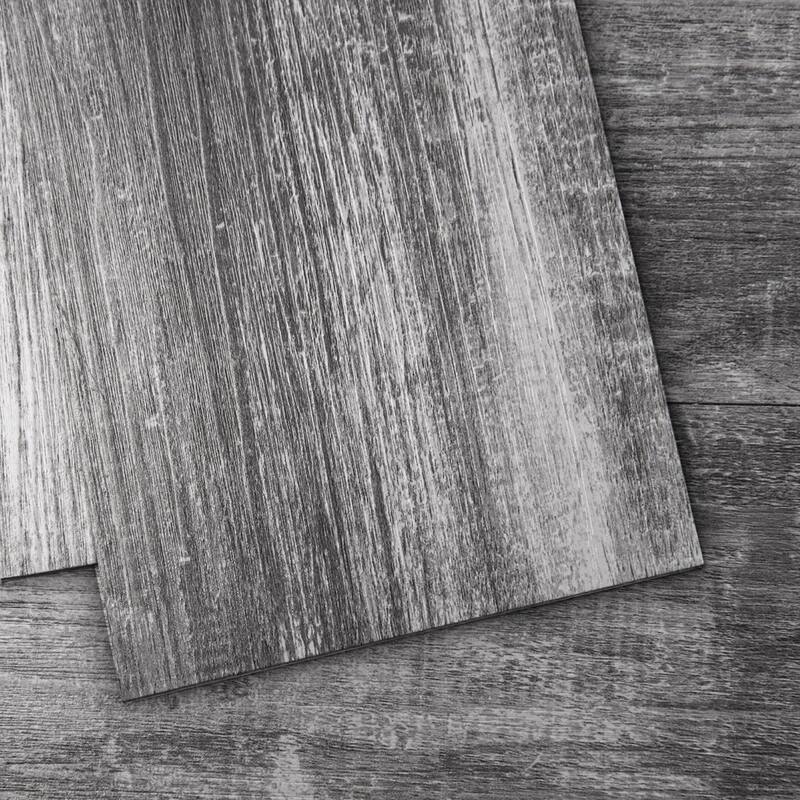 Art3d 36-Pack Peel and Stick Vinyl Floor Tiles Wood Look Planks,54sq.ft - Deep Grey