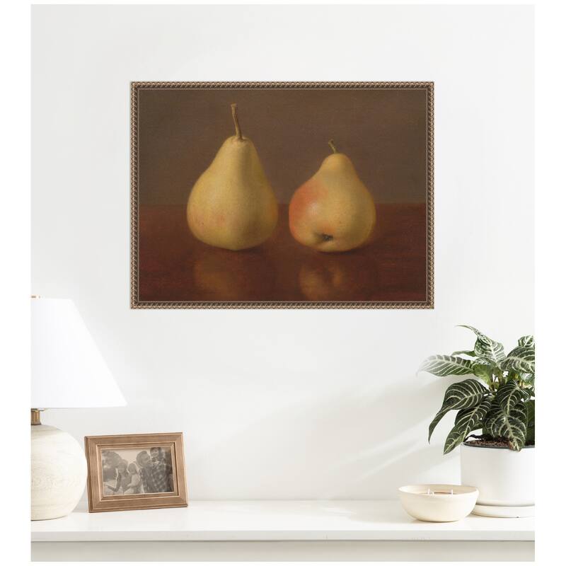 Kate and Laurel Two McLaughlin Pears by Nostalgia Prints Framed Canvas Wall Art Print