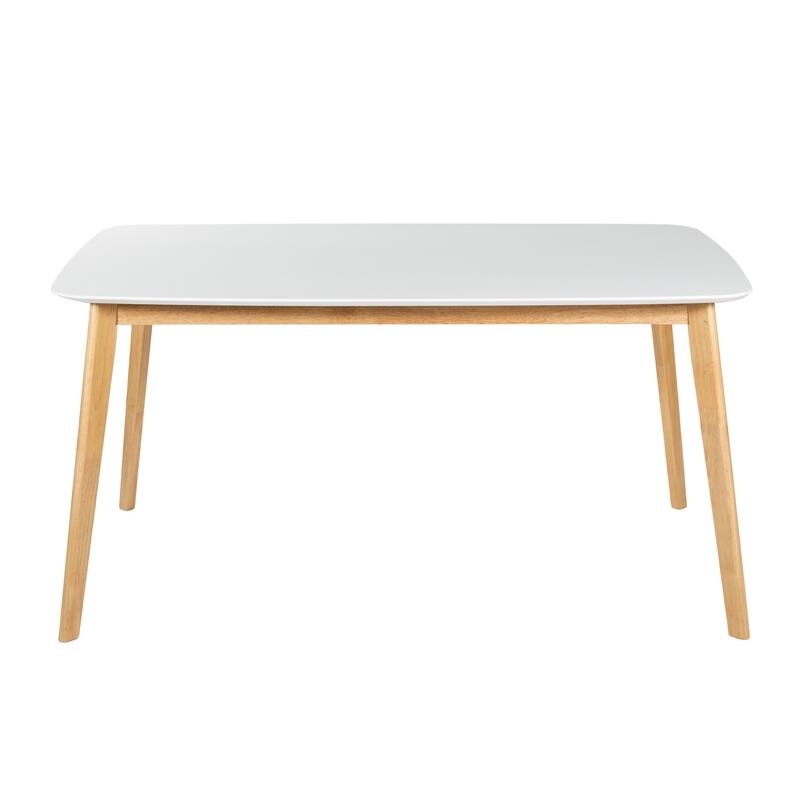 5-Piece Mid-Century Modern Dining Set with Solid Rubberwood Frame by Harper&Bright Designs