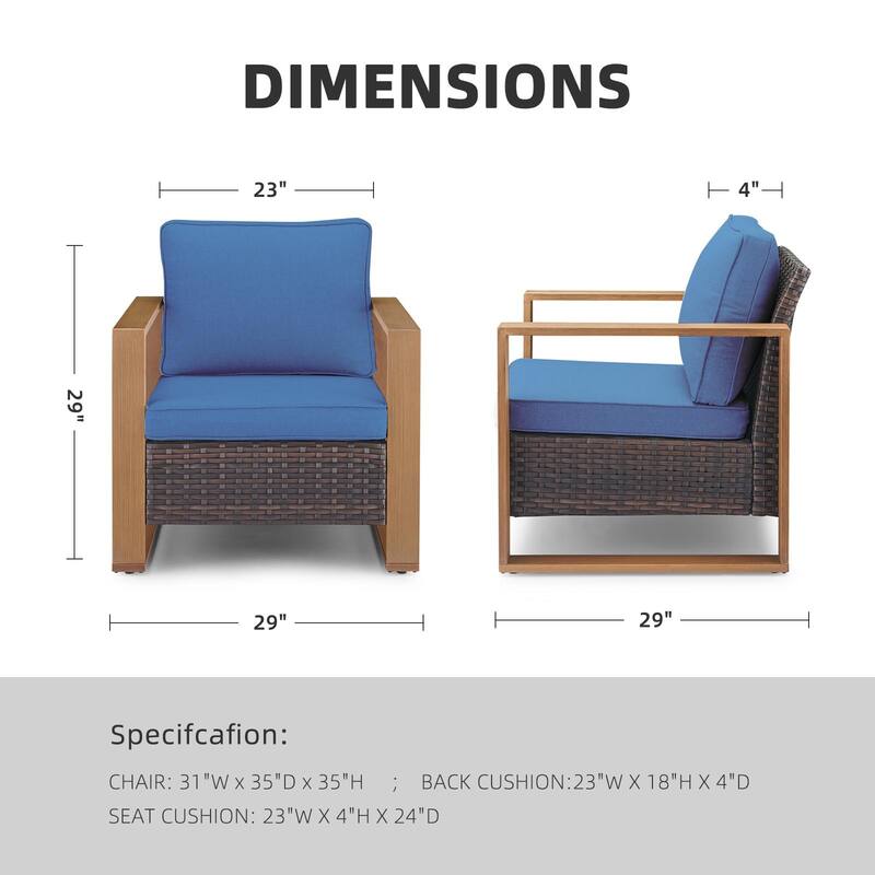 Gymojoy Outdoor Club Chair with Soft Cushion Weather-resistance