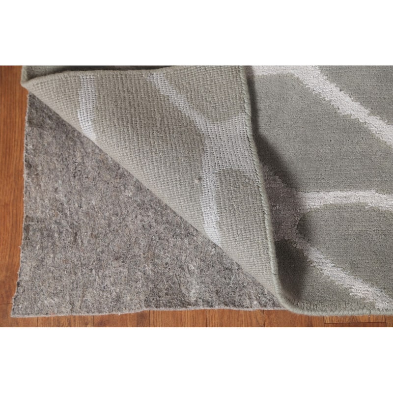 All-Over Modern Indian Area Rug Handmade Wool Carpet - 9'1"x 11'7"