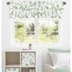 Floral Leaf Collection Window Curtain Valance - Green White Boho Watercolor Botanical Woodland Tropical Garden Tiered Ruffled
