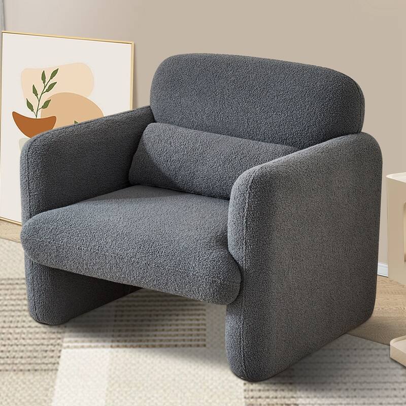34"Lamb Fleece Fabric Sofa Chair