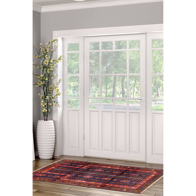 ECARPETGALLERY Hand-knotted Teimani Navy Wool Rug - 2'8 x 4'5