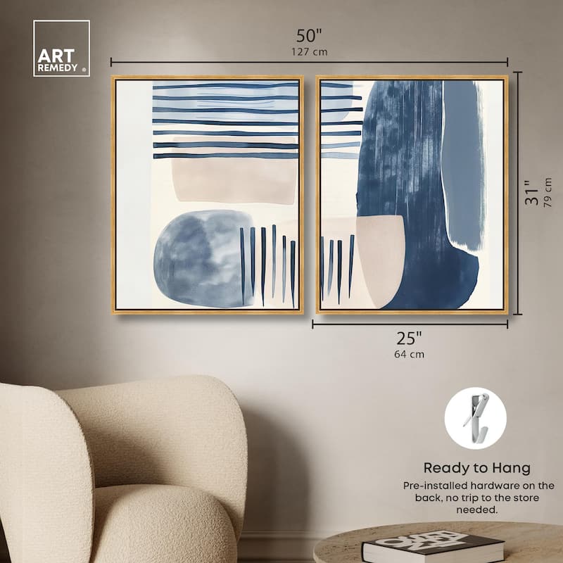 Fluid Inertia II Canvas Set of 2 by Art Remedy