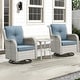 preview thumbnail 104 of 110, Pocassy 3-Piece Outdoor Swivel Bistro Set, Wicker Rocking Chairs