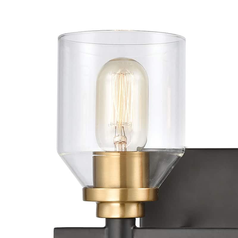 Elk Home Cambria Matte Black With Clear Glass 2 Light Vanity Light