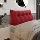 preview thumbnail 175 of 182, WOWMAX Large Reading Wedge Headboard Pillow for Bed Rest Back Support Full - Cotton Red