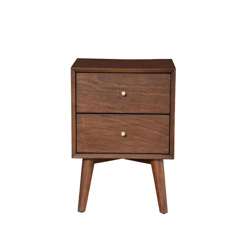Rustic Gray Nightstand with Smooth Drawers - Stylish Compact Bedroom Storage Solution