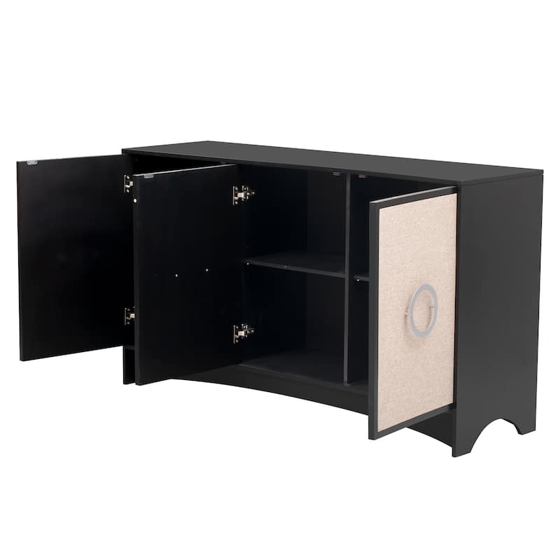Modern Storage Cabinet with Three Doors - 17.70 x 58.20 x 33.80