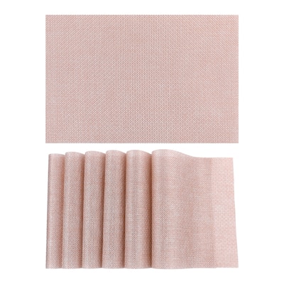 Placemats Set of 6 PVC Placemats for Dining Table Decor Indoor Outdoor Kitchen Table Mat Wipe Clean - 18*12in