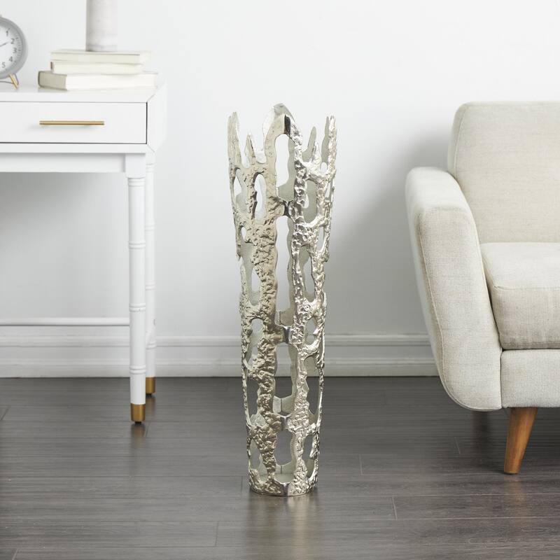 Aluminum Metal Drip Decorative Vase with Melting Designed Body - Silver, Gold, Black - Roche River Decor
