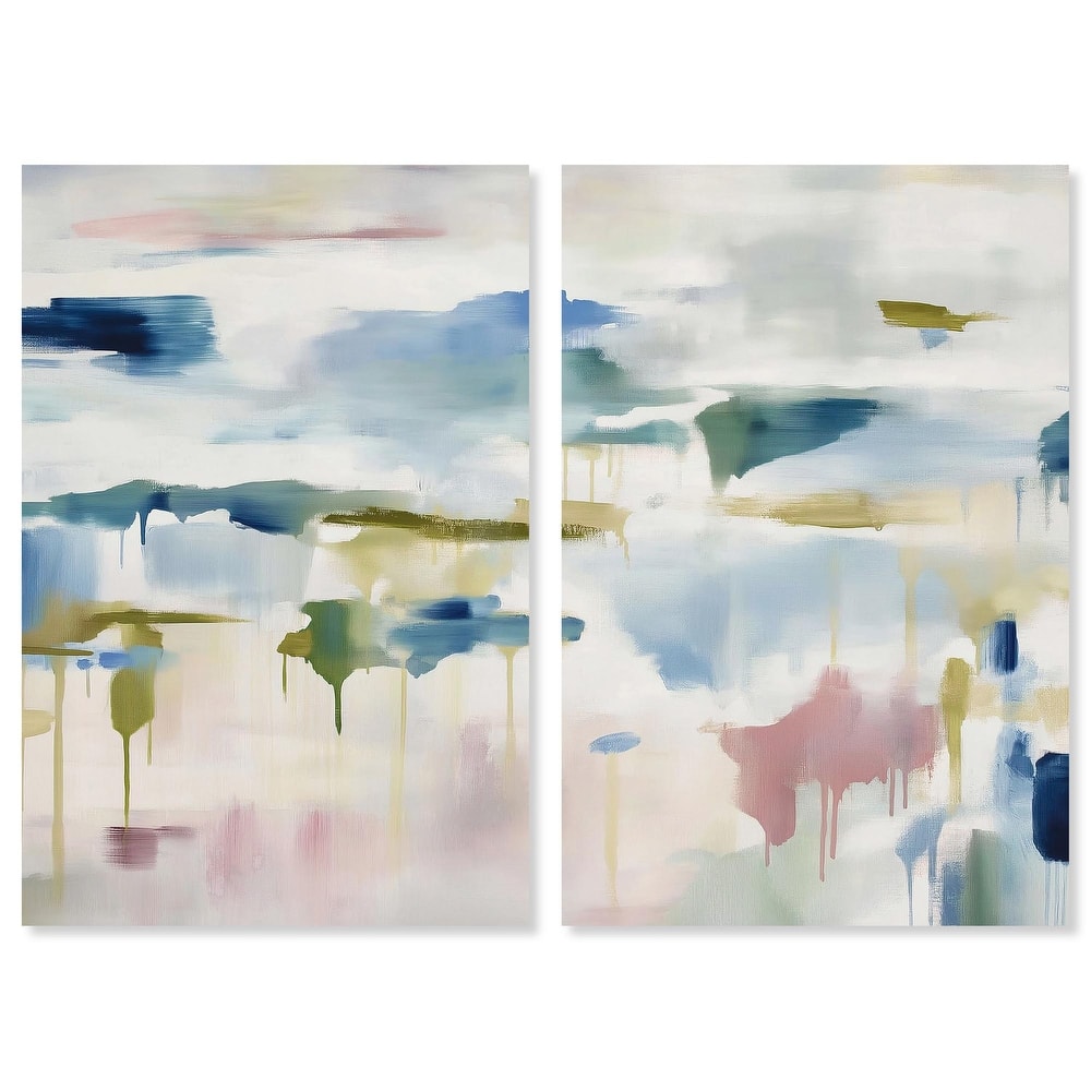 Veil of Azure I Canvas Set of 2 by Art Remedy, Gallery Wrapped