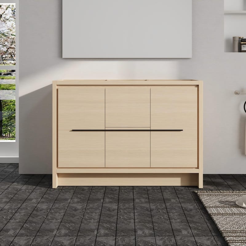 Malwee 24"/30"/36"/48"/60" Bathroom Vanity Without Sink, FreeStanding Vanity Cabinet with Soft Close Door and Drawer - 46.9"×18.0"×33.7"