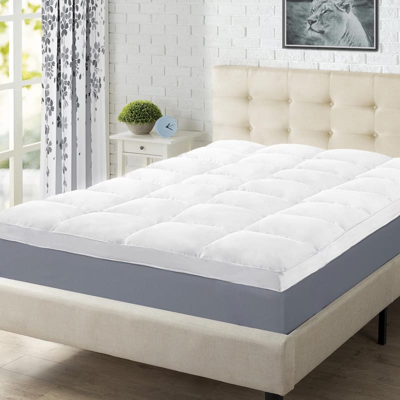 Superior Brushed Microfiber Down Alternative Mattress Topper, 2 Inch - White - Twin XL