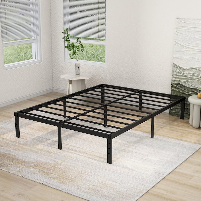 NNV 14" 3500 lbs Heavy Duty Bed Frame, Duty Steel Slat Metal Bed Frame
