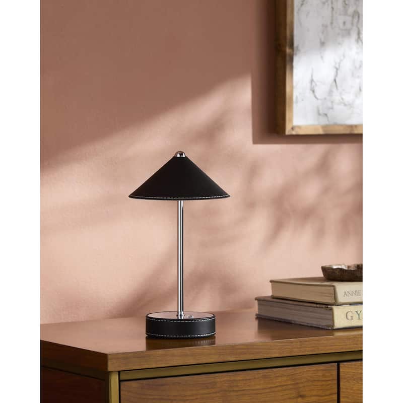 Livabliss Nomelle Modern Accent Table Lamp - 11"H x 6"W x 6"D - Black