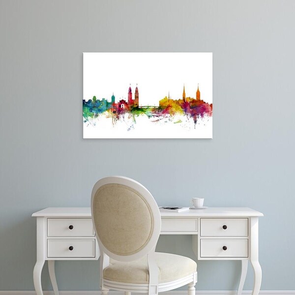 Easy Art Prints Michael Tompsett's 'Zurich Switzerland Skyline' Premium Canvas Art