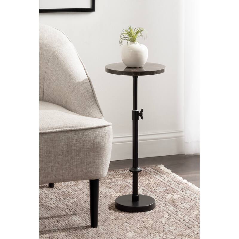 Kate and Laurel Engles Adjustable Marble Table and Plant Stand
