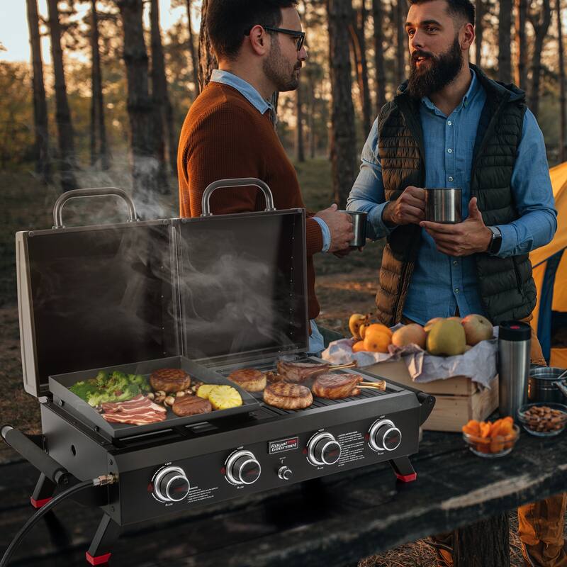 Royal Gourmet GD4002TP Portable Tabletop Grill & Griddle Combo, Black