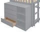 preview thumbnail 12 of 11, Twin over Twin Floor Bunk Bed with 4 Storage Drawers & 3 Shelves, Wooden Bunk Bed Frame w/Built-in Ladder, Safety Guardrail,Grey