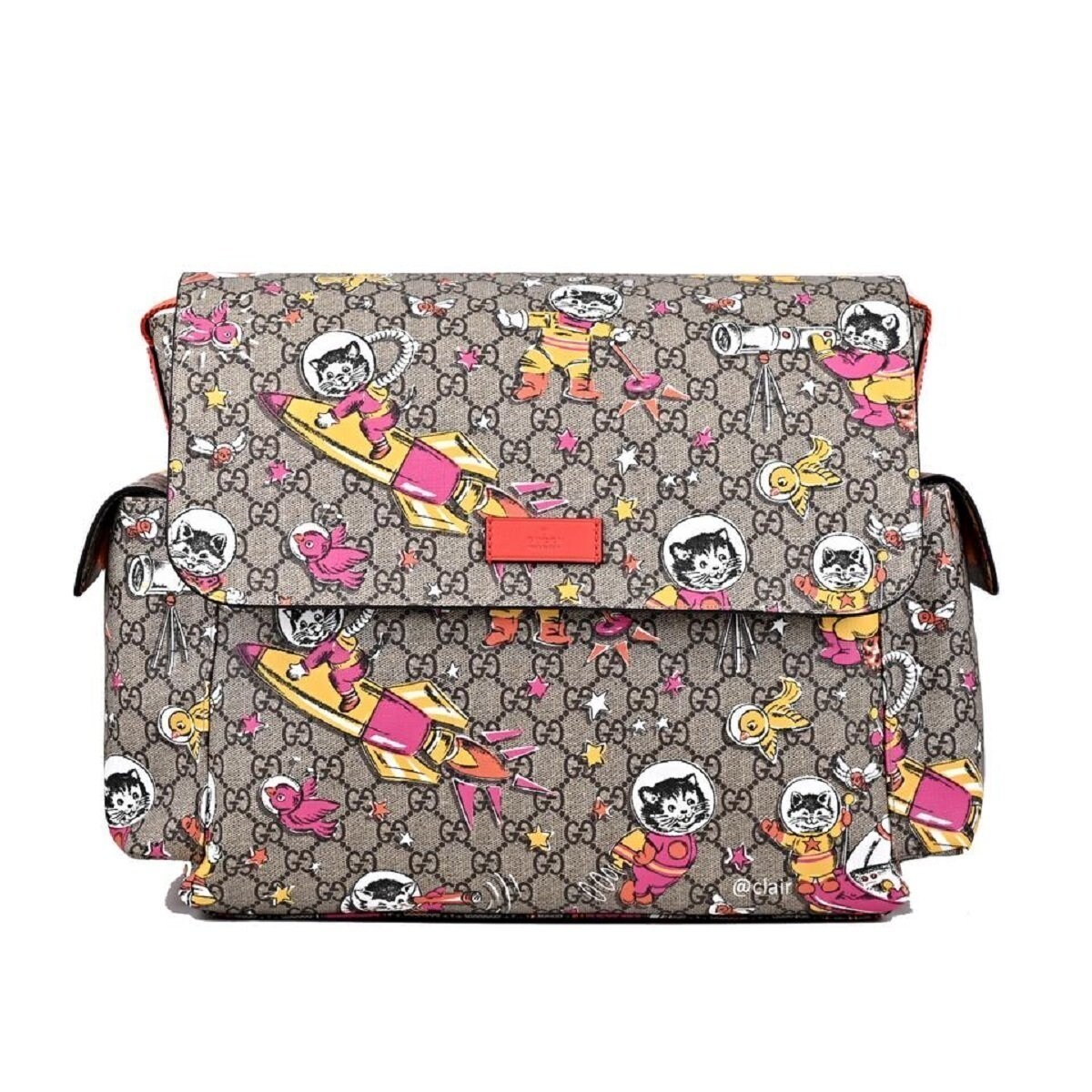 gucci space cats diaper bag