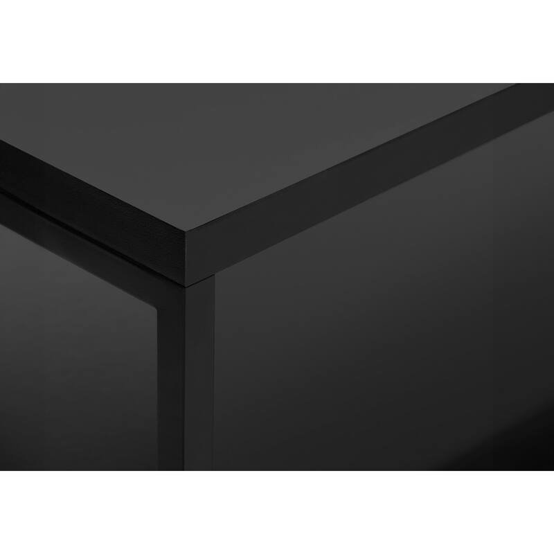 Modern 48-Inch TV Stand with Storage Drawers, Black Laminate & Metal Frame for Contemporary Home Decor