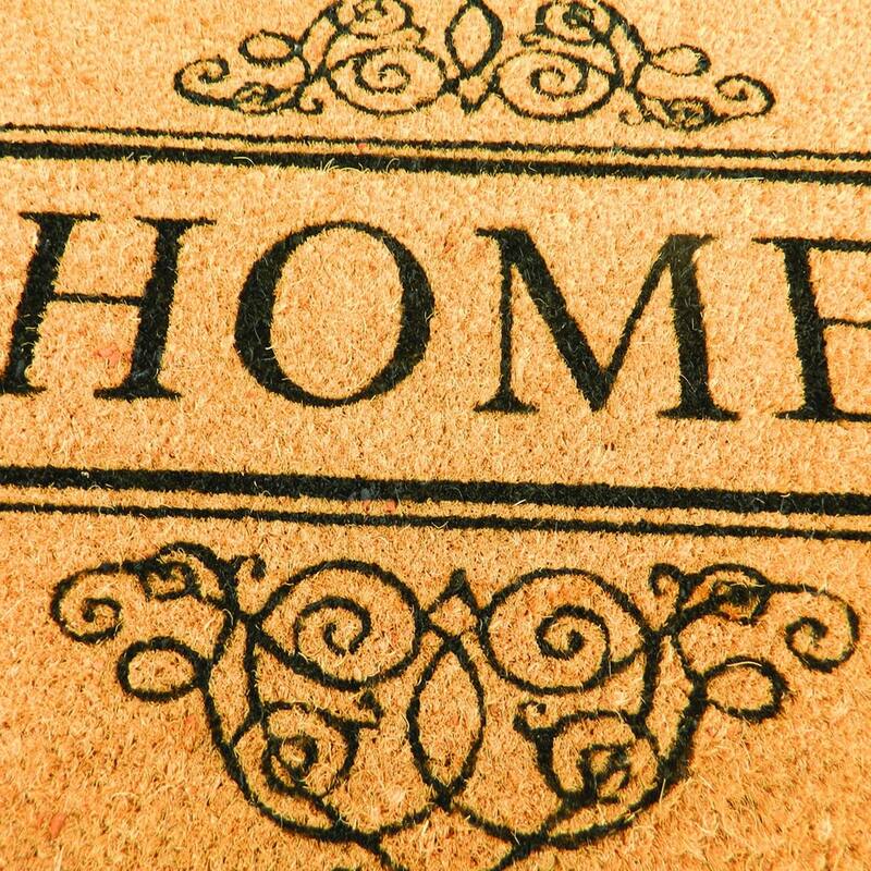 PVC Backed coir door mat natural printed - 18" X 30"