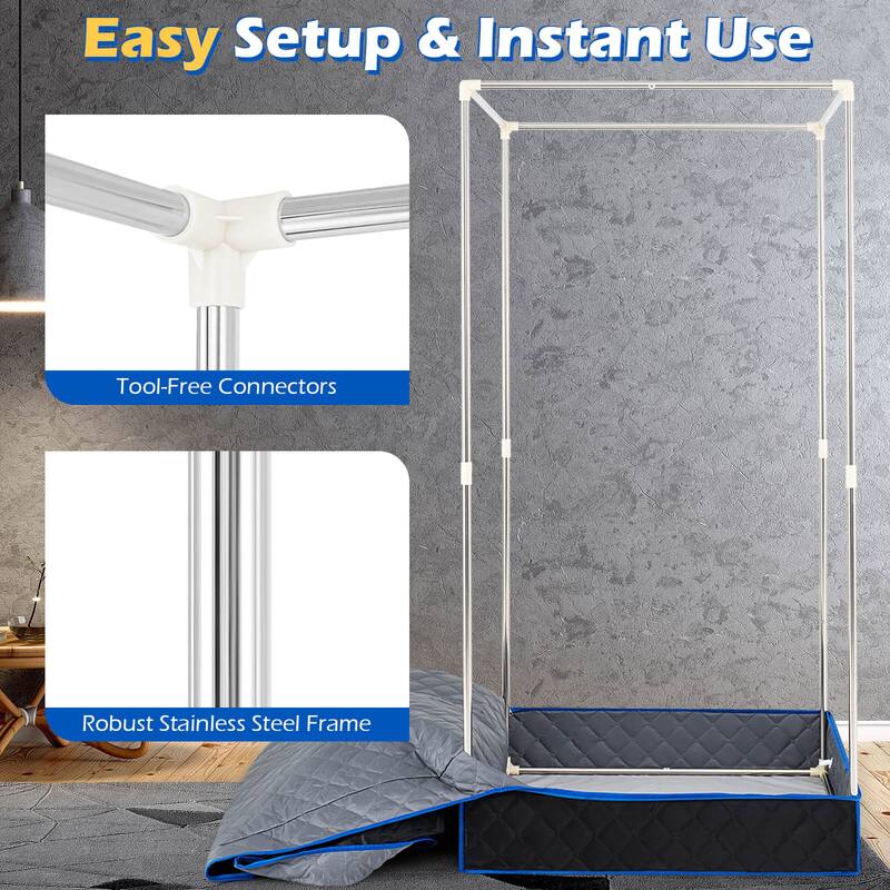 Costway Portable Steam Sauna Box, Extra-Large 35” x 35” x 71” - See Details