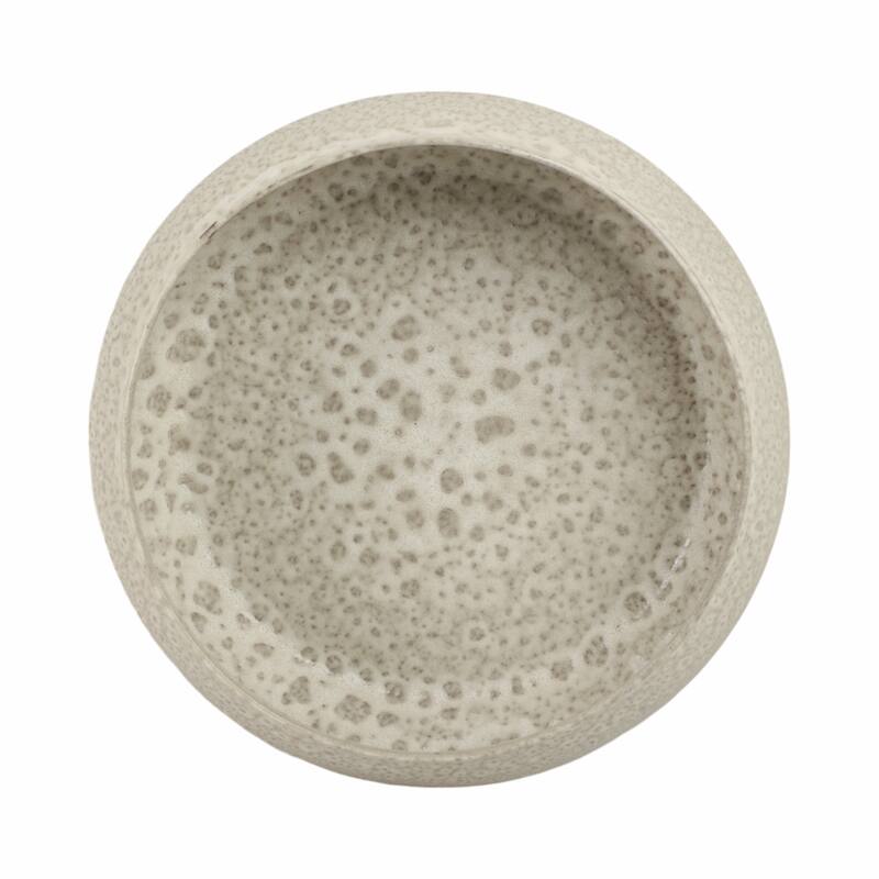 Terracotta Decorative Bowl Modern Speckled Finish Accent - 4" White - 14" x 14" x 3.5"