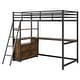 preview thumbnail 22 of 20, Twin Loft Bed with Desk, Shelves, 2 Drawers, LED Light and USB