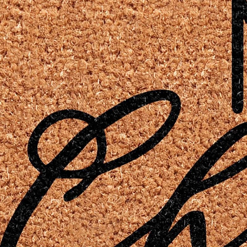 HomeRoots 24" X 36" Brown And Black Christmas Merry Christmas Outdoor Coir Door Mat - 24.00' X '36.00