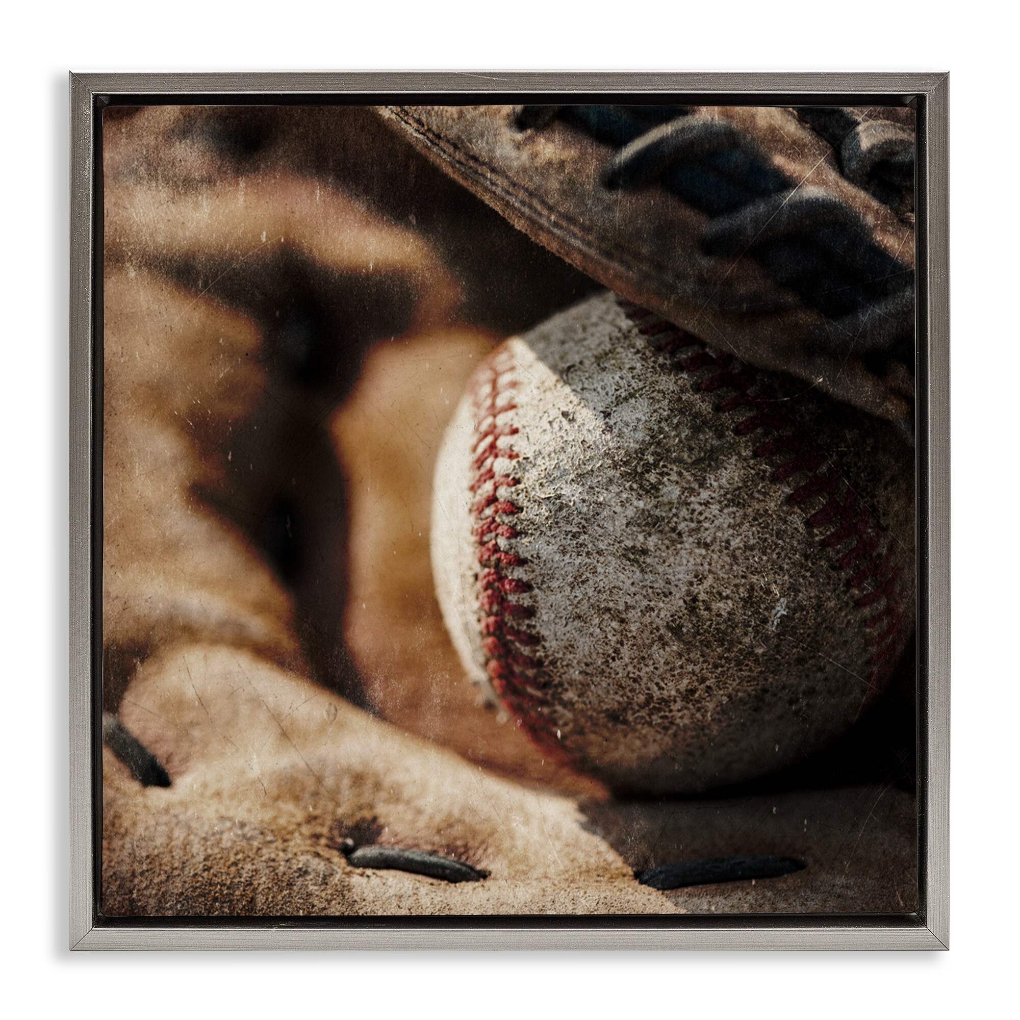 Stupell Be The Ball Baseball Framed Floater Canvas Wall Art Design By Kim Allen
