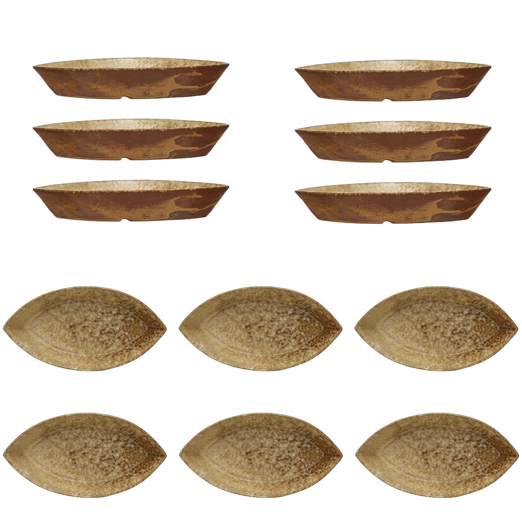 Stoneware Plate with Reactive Glaze - 8.6"L x 4.6"W x 1.5"H