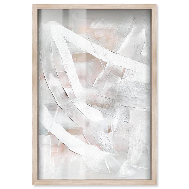 Thick White Texture I Shadowbox by Art Remedy - Natural - 36" x 54"