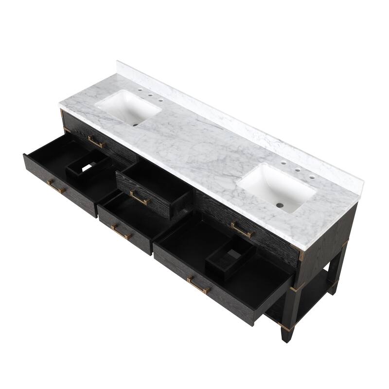 Lexora Norwalk Bath Vanity and Carrara Marble Top