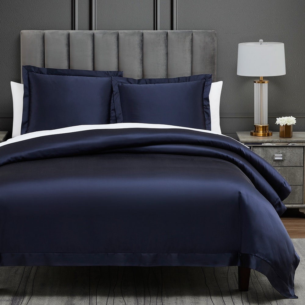 HiEnd Accents High Shine Satin Duvet Cover Set, 3PC