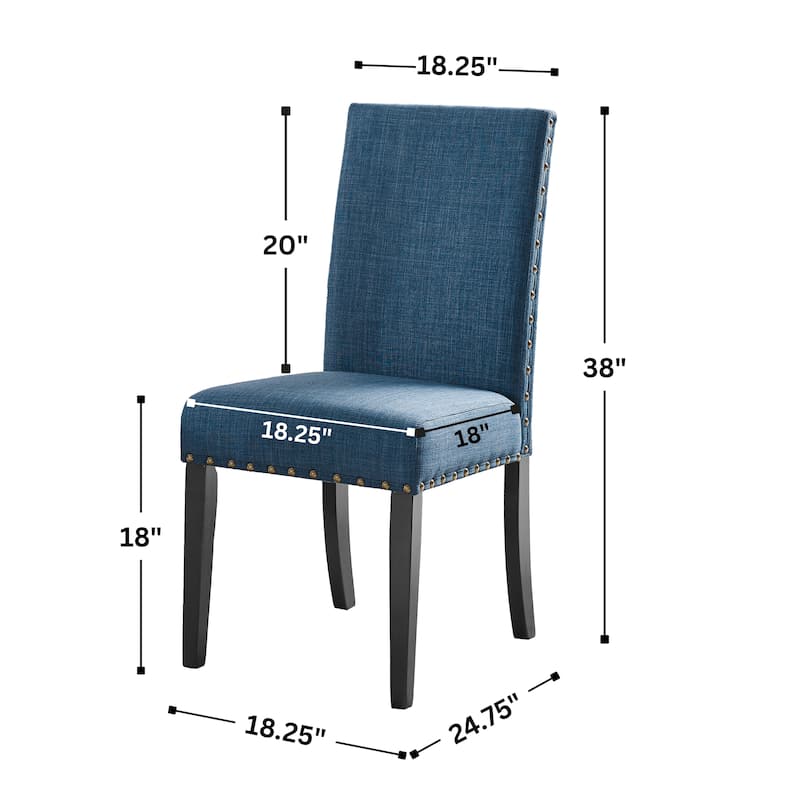 Copper Grove Humboldt Nailhead-trim Fabric Dining Chairs (Set of 2)